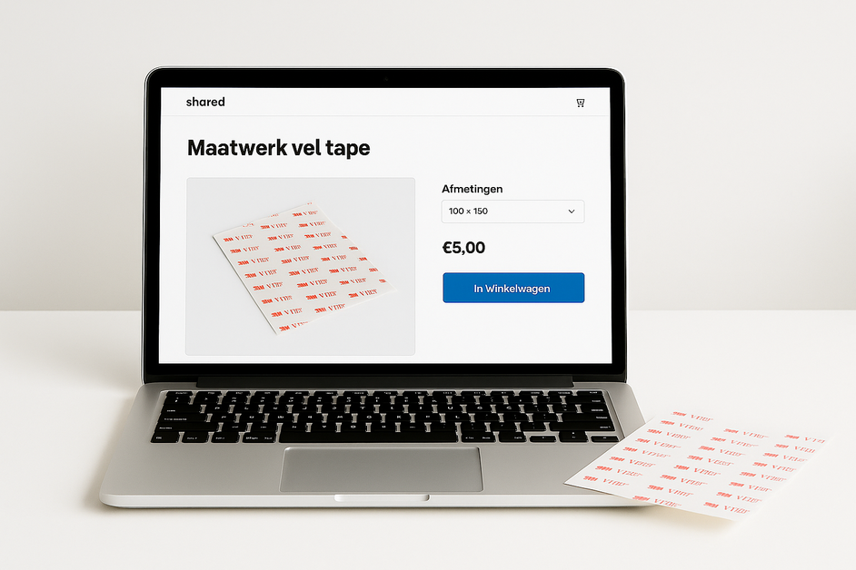 laptop met vel tape