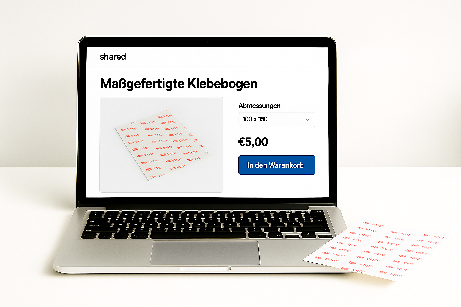 Laptop mit Klebeband