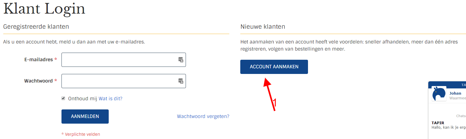 Account aanmaken Account aanmaken