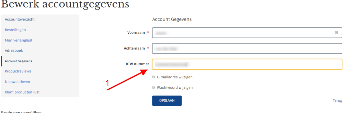 BTW nummer toevoegen bestaand account BTW nummer toevoegen bestaand account